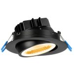 Lotus LL4G-3018K-BK 4" Round Eyeball Gimbal 11.4W LED Dim To Warm 30-18K Black 38° Type IC Air-Tight Wet CRI 90+