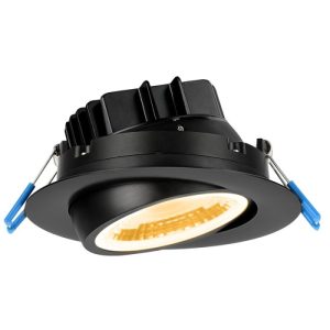 Lotus LL4G-3018K-HO-BK 4" Round Eyeball Gimbal HO 15W LED Dim To Warm 30-18K Black 38° Type IC Air-Tight Wet CRI 90+