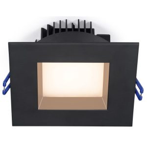 Lotus LL4SR-3018K-BK 4" Square Regressed Plenum 14.5W LED Dim to Warm 30-18K Black 95° Type IC Air-Tight Wet CRI 90+