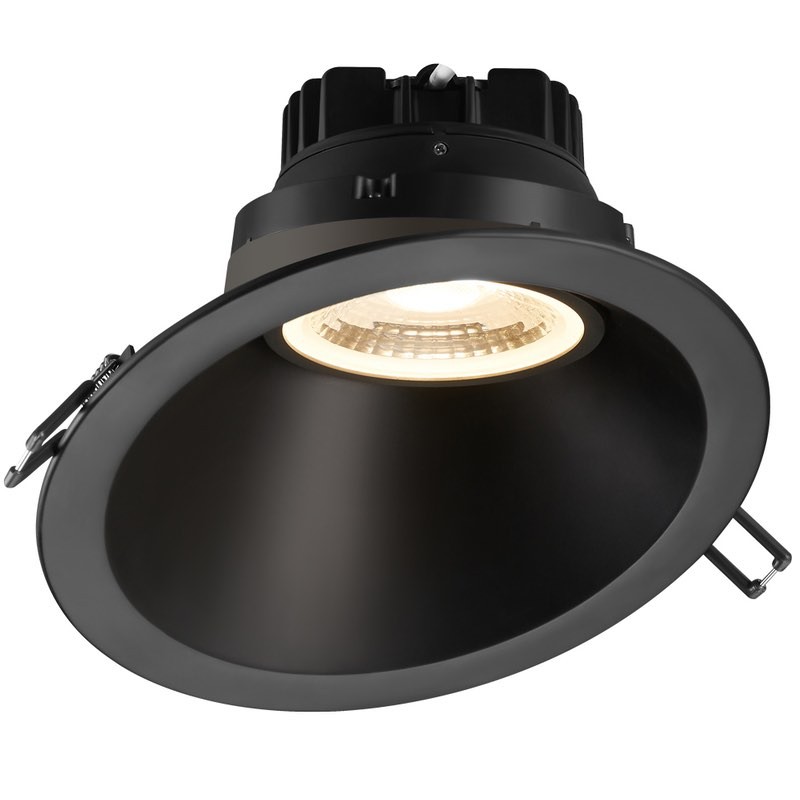 Lotus LRG6-30K-6RSL-BK 6" 30° Sloped Round Regressed Gimbal 15W LED 3000K Black 38° 1200 lm Type IC Air-Tight Wet CRI 90+