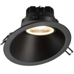 Lotus LRG6-35K-6RSL-BK 6" 30° Sloped Round Regressed Gimbal 15W LED 3500K Black 38° 1250 lm Type IC Air-Tight Wet CRI 90+