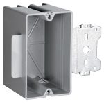 Legrand S118S50 Pass And Seymour Plastic Box 1-Gang 18 Cubic Inch With Quick/Click Offset Bracket Gray