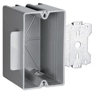 Legrand S118S50 Pass And Seymour Plastic Box 1-Gang 18 Cubic Inch With Quick/Click Offset Bracket Gray