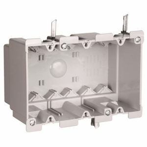 Legrand S352W Pass And Seymour Plastic Box 3-Gang 52 Cubic Inch With Quick/Click Swing Bracket Old Work
