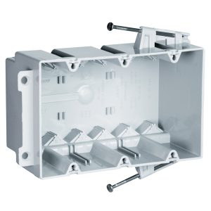 Legrand S354RAC Pass And Seymour Plastic Box 3-Gang 54 Cubic Inch With Quick/Click Captive Nail