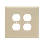 Legrand SPO82I Pass And Seymour Plastic Plate Jumbo 2-Gang 2 Duplex Without Line Ivory