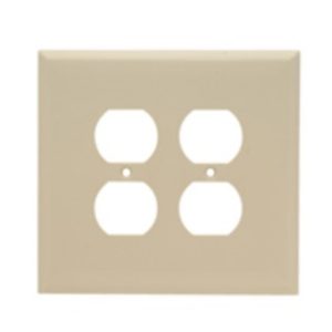 Legrand SPO82I Pass And Seymour Plastic Plate Jumbo 2-Gang 2 Duplex Without Line Ivory