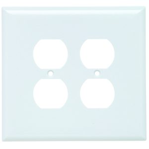 Legrand SPO82W Pass And Seymour Plastic Plate Jumbo 2-Gang 2 Duplex Without Line White