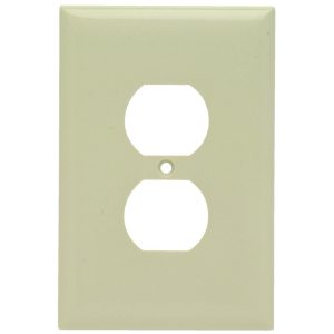 Legrand SPO8I Pass And Seymour Plastic Plate Jumbo 1-Gang Duplex Without Line Ivory