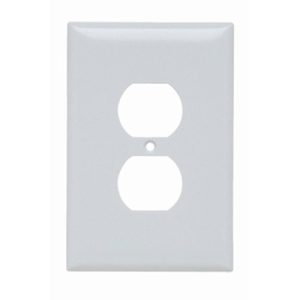 Legrand SPO8W Pass And Seymour Plastic Plate Jumbo 1-Gang Duplex Without Line White