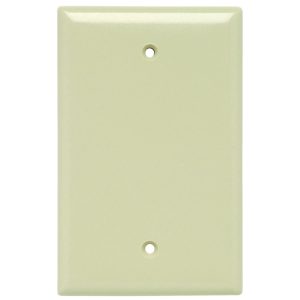 Legrand SPJ13I Pass And Seymour Plastic Plate Junior Jumbo 1-Gang Blank Without Line Ivory