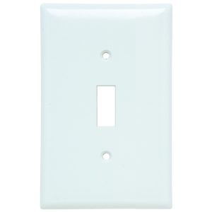 Legrand SPJ1W Pass And Seymour Plastic Plate Junior Jumbo 1-Gang Toggle Without Line White