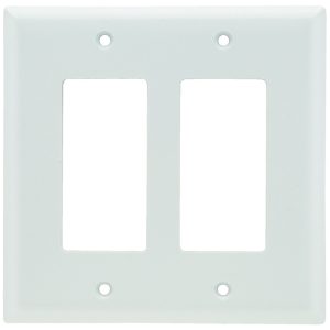 Legrand SPJ262W Pass And Seymour Plastic Plate Junior Jumbo 2-Gang 2 SPLEX Without Line White