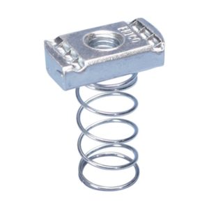 nVent Caddy SPRA0037EG Strut Nut with Spring, Channel Type A, Steel, 3/8in Rod