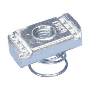 nVent Caddy SPRC0025EG Strut Nut with Spring, Channel Type C, Steel, 1/4in Rod