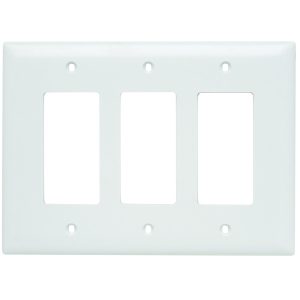 Legrand SPJ263W Pass And Seymour Plastic Plate Junior Jumbo 3-Gang 3 SPLEX Without Line White