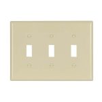 Legrand SPJ3I Pass And Seymour Plastic Plate Junior Jumbo 3-Gang 3 Toggle Without Line Ivory