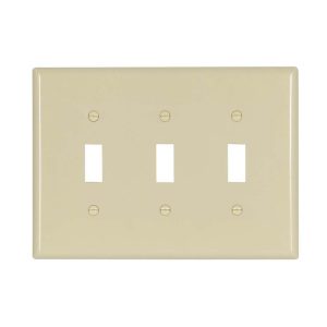 Legrand SPJ3I Pass And Seymour Plastic Plate Junior Jumbo 3-Gang 3 Toggle Without Line Ivory