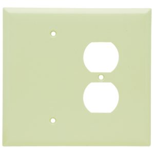 Legrand SPO138I Pass And Seymour Plastic Plate Jumbo 2-Gang Blank And Duplex Without Line Ivory