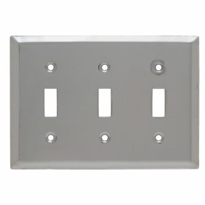 Legrand SB3CH Pass And Seymour Plate 3-Gang Toggle Chrome