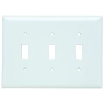 Legrand SPJ3W Pass And Seymour Plastic Plate Junior Jumbo 3-Gang 3 Toggle Without Line White