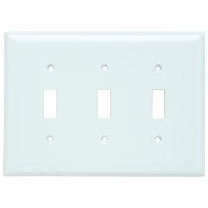 Legrand SPJ3W Pass And Seymour Plastic Plate Junior Jumbo 3-Gang 3 Toggle Without Line White