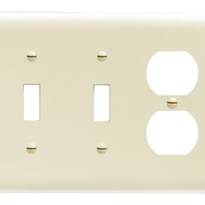 Legrand SP28GRY Pass And Seymour Plate Plastic 3-Gang 2 Toggle/Duplex Without Line