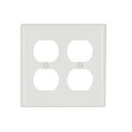 Legrand SP82W Pass And Seymour Plate Plastic 2-Gang 2 Duplex Without Line White