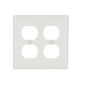 Legrand SP82W Pass And Seymour Plate Plastic 2-Gang 2 Duplex Without Line White