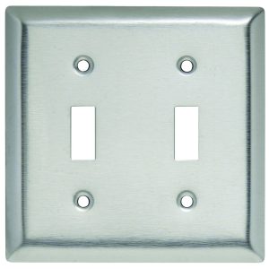 Legrand SL2 Pass And Seymour Plate SS430 2-Gang 2 Toggle Without Line