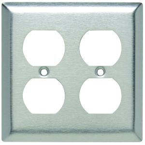 Legrand SL82 Pass And Seymour Plate SS430 2-Gang 2 Duplex Without Line