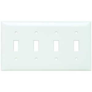 Legrand SP4 Pass And Seymour Plate Plastic 4-Gang 4 Toggle Without Line
