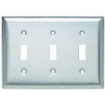 Legrand SL3 Pass And Seymour Plate SS430 3-Gang 3 Toggle Without Line
