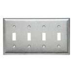 Legrand SL4 Pass And Seymour Plate SS430 4-Gang 4 Toggle Without Line