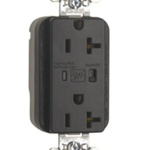 Legrand PT5362BKSP Pass And Seymour PlugTail Surge Protective Duplex Receptacle 20A/125V Alarm Black
