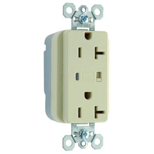 Legrand PT5362ISP Pass And Seymour PlugTail Surge Protective Duplex Receptacle 20A/125V Alarm Ivory