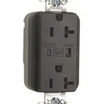 Legrand PT5362SP Pass And Seymour PlugTail Surge Protective Duplex Receptacle 20A/125V Alarm Brown