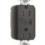 Legrand PTTR5262SP Pass And Seymour PlugTail Surge Protective Duplex Receptacle Tamper-Resistant 15A/125V Alarm Brown