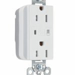 Legrand PTTR5262WSP Pass And Seymour PlugTail Surge Protective Duplex Receptacle Tamper-Resistant 15A/125V Alarm White
