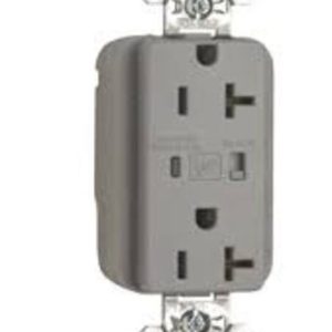 Legrand PTTR5362GRYSP Pass And Seymour PlugTail Surge Protective Duplex Receptacle Tamper-Resistant 20A/125V Alarm Gray