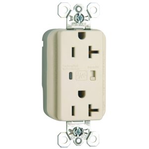 Legrand PTTR5362ISP Pass And Seymour PlugTail Surge Protective Duplex Receptacle Tamper-Resistant 20A/125V Alarm Ivory
