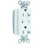Legrand PTTR5362WSP Pass And Seymour PlugTail Surge Protective Duplex Receptacle Tamper-Resistant 20A/125V Alarm White