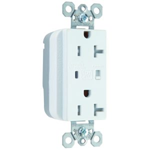 Legrand PTTR5362WSP Pass And Seymour PlugTail Surge Protective Duplex Receptacle Tamper-Resistant 20A/125V Alarm White