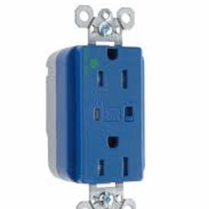 Legrand PTTR8200BLSP Pass And Seymour PlugTail Hospital Grade Surge Protective Duplex Receptacle 15A/125V Alarm Blade