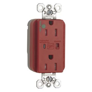 Legrand PTTR8200REDSP Pass And Seymour PlugTail Hospital Grade Surge Protective Duplex Receptacle 15A/125V Alarm Red