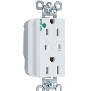Legrand PTTR8200WSP Pass And Seymour PlugTail Hospital Grade Surge Protective Duplex Receptacle 15A/125V Alarm White