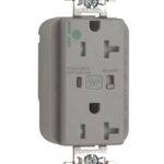 Legrand PTTR8300GRYSP Pass And Seymour PlugTail Hospital Grade Surge Protective Duplex Receptacle 20A/125V Alarm Gray