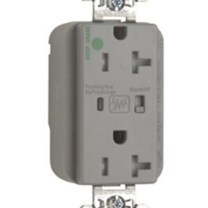 Legrand PTTR8300GRYSP Pass And Seymour PlugTail Hospital Grade Surge Protective Duplex Receptacle 20A/125V Alarm Gray