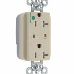 Legrand PTTR8300ISP Pass And Seymour PlugTail Hospital Grade Surge Protective Duplex Receptacle 20A/125V Alarm Ivory