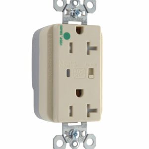 Legrand PTTR8300ISP Pass And Seymour PlugTail Hospital Grade Surge Protective Duplex Receptacle 20A/125V Alarm Ivory